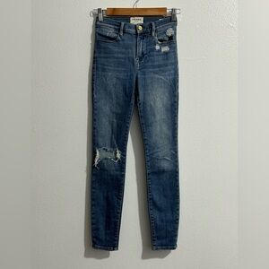 Frame denim‎ women’s Le high skinny denim distressed jeans size 25 medium wash